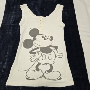 Disneyland resort New Without Tags Womens M White Mickey Mouse‎ Tank Rhinestones